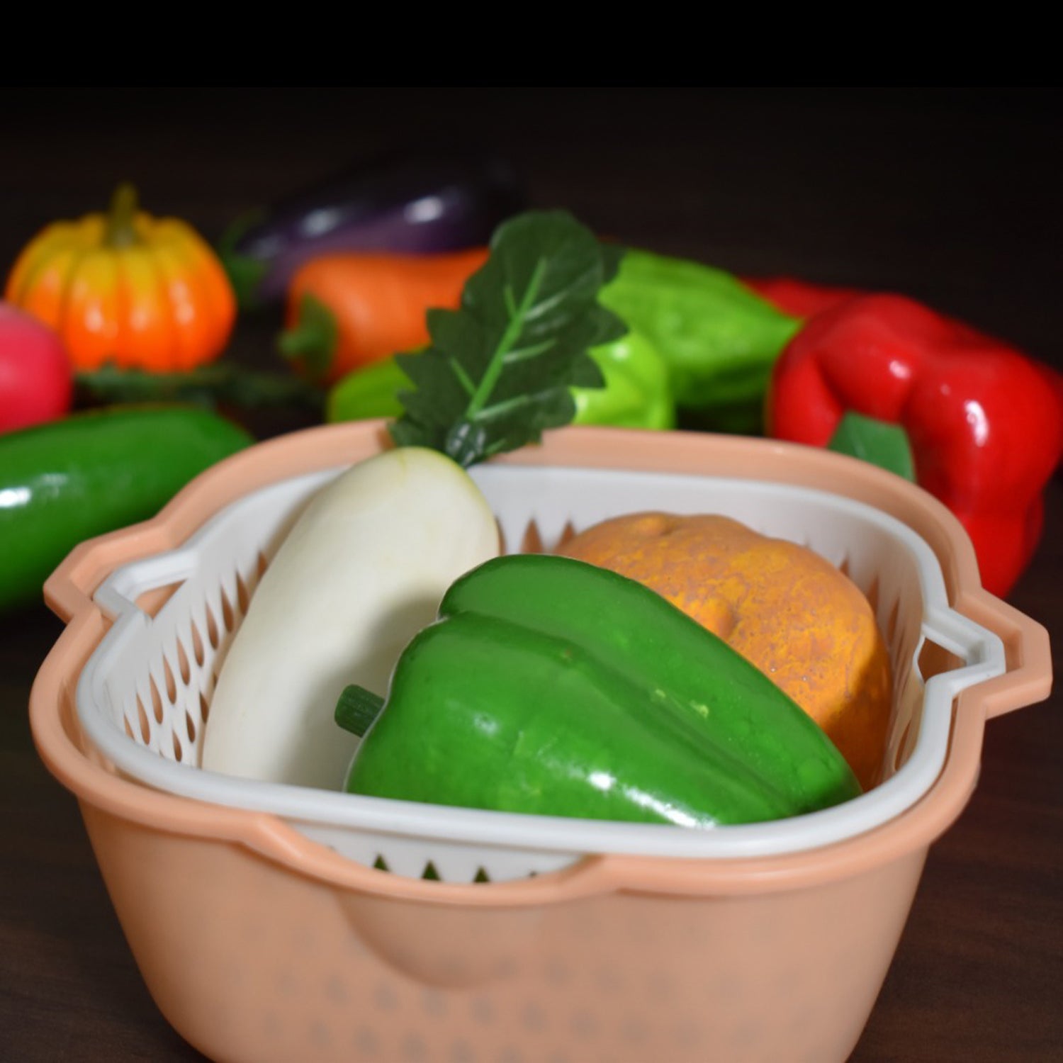 2785 2 In 1 Basket Strainer To Rinse Various Types Of Items Like Fruits, Vegetables Etc. DeoDap 2785 2 In 1 Basket Strainer To Rinse Various Types Of Items Like Fruits, Vegetables Etc. DeoDap
